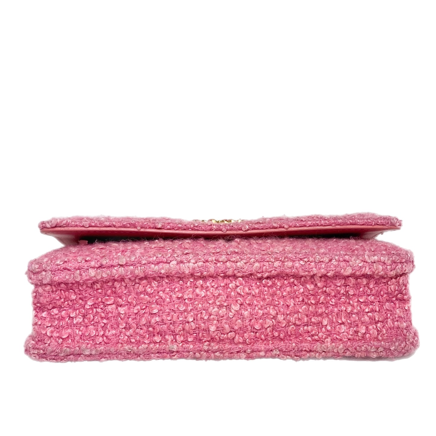 Chanel Pink Tweed Wallet On Chain 19