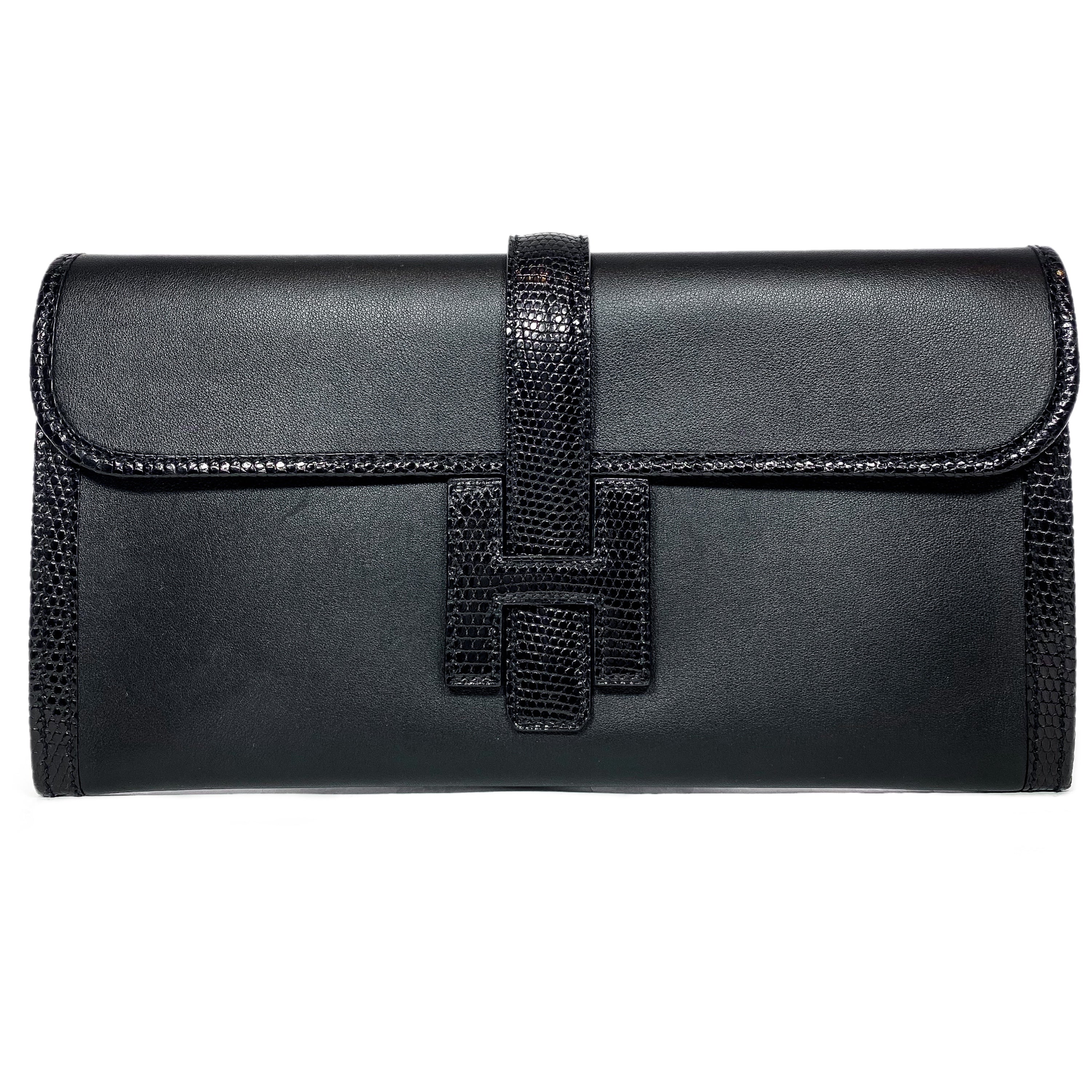 Hermes Jige Elan 29 Black Swift Lizard