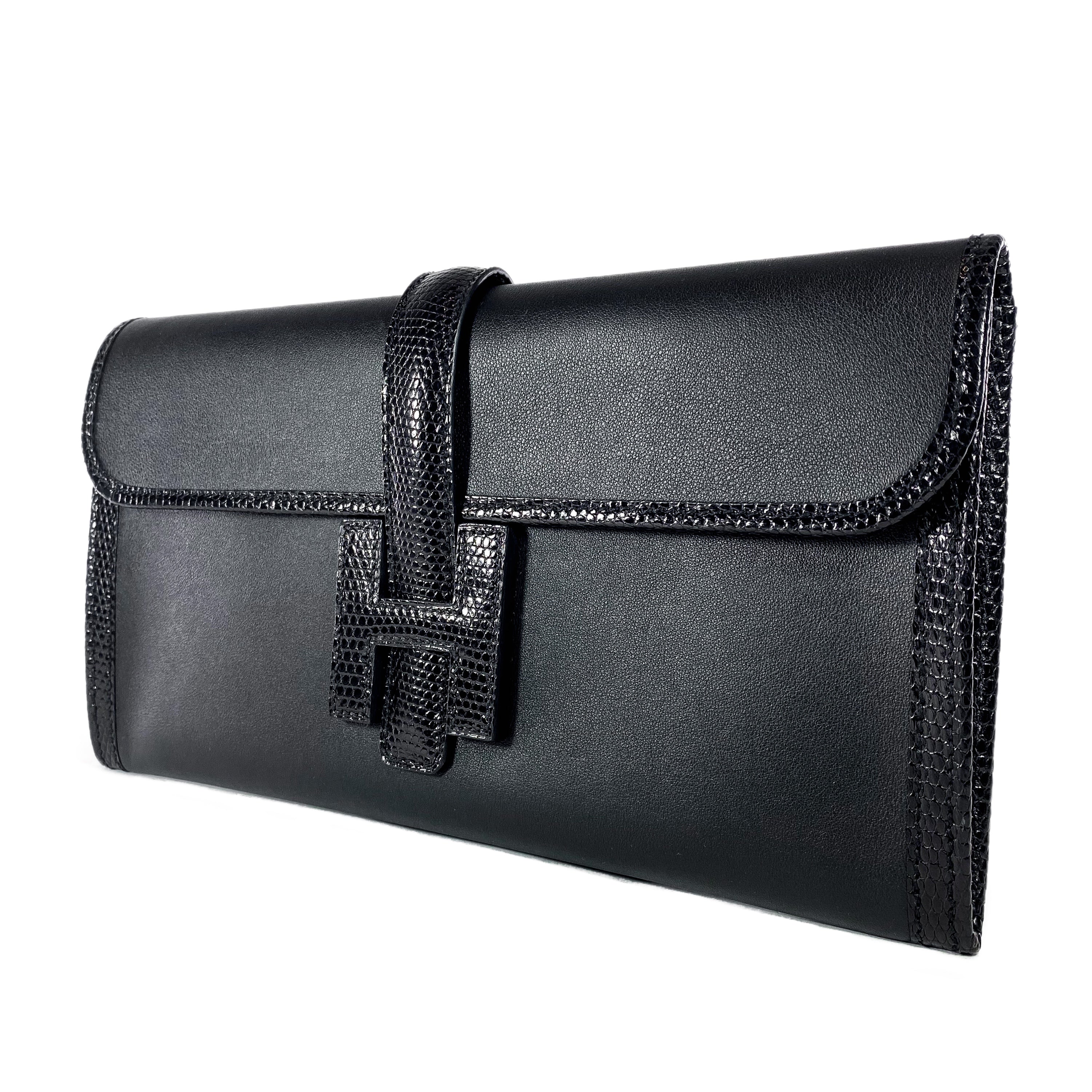 Hermes Jige Elan 29 Black Swift Lizard