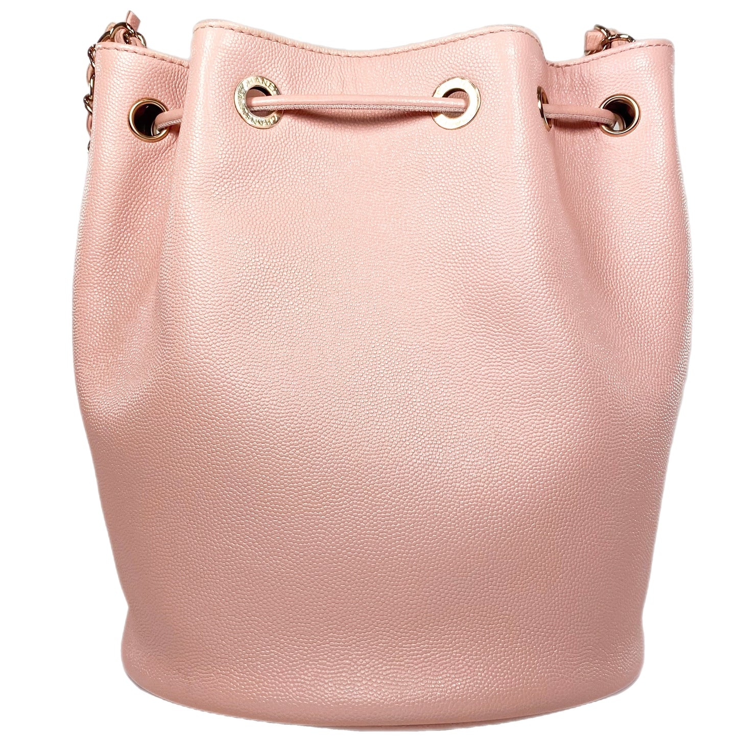 Chanel Light Pink Caviar Deauville Drawstring Bucket Bag