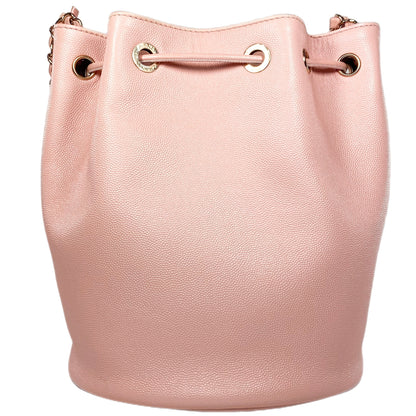 Chanel Light Pink Caviar Deauville Drawstring Bucket Bag