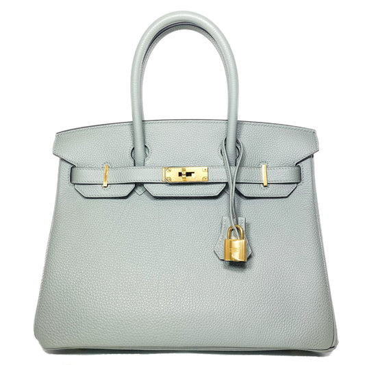 Hermes Birkin 30 Gris Mouette Togo Gold Hardware