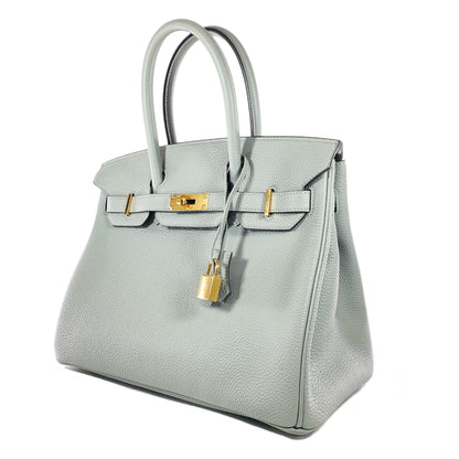 Hermes Birkin 30 Gris Mouette Togo Gold Hardware