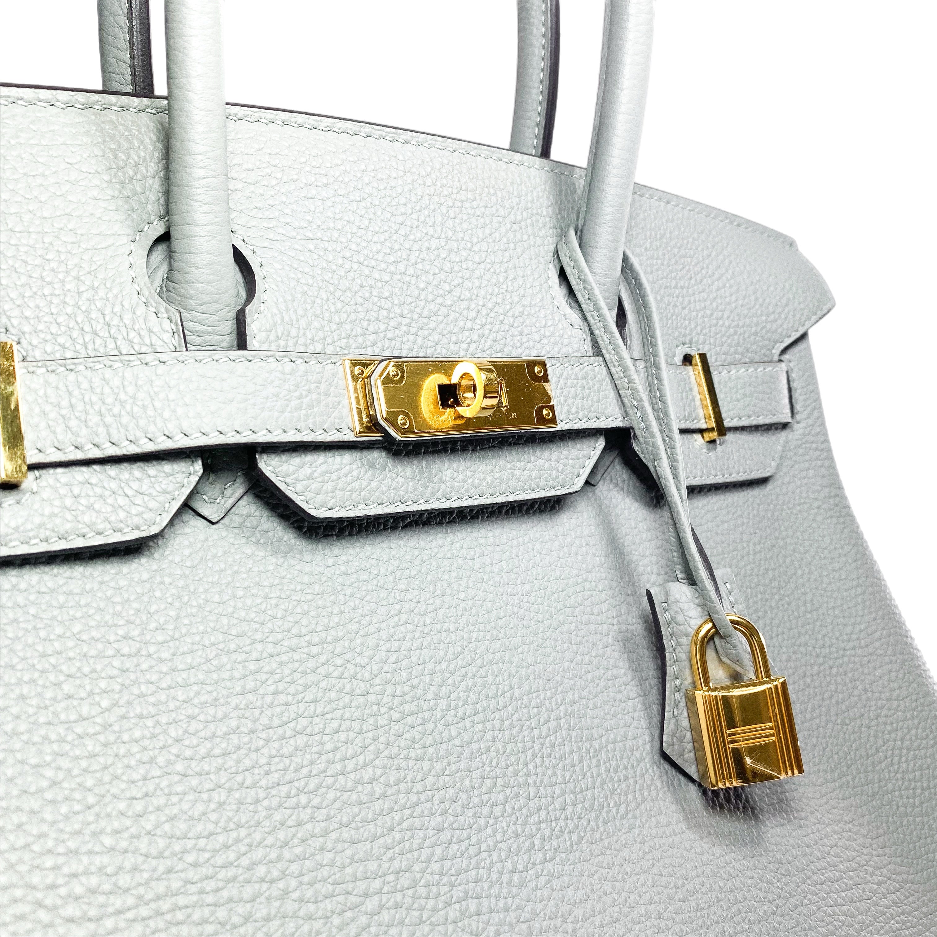 Hermes Birkin 30 Gris Mouette Togo Gold Hardware