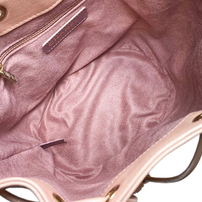 Chanel Light Pink Caviar Deauville Drawstring Bucket Bag