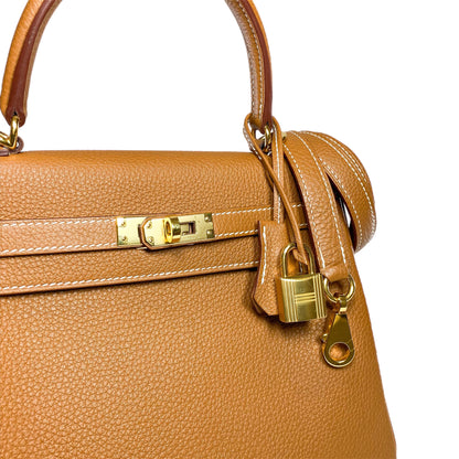 Hermes Kelly 25 Gold Togo Gold Hardware