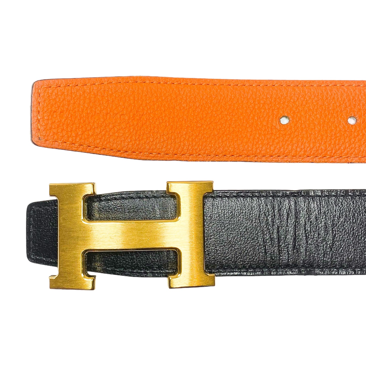 Hermes Noir Orange Constance H Belt