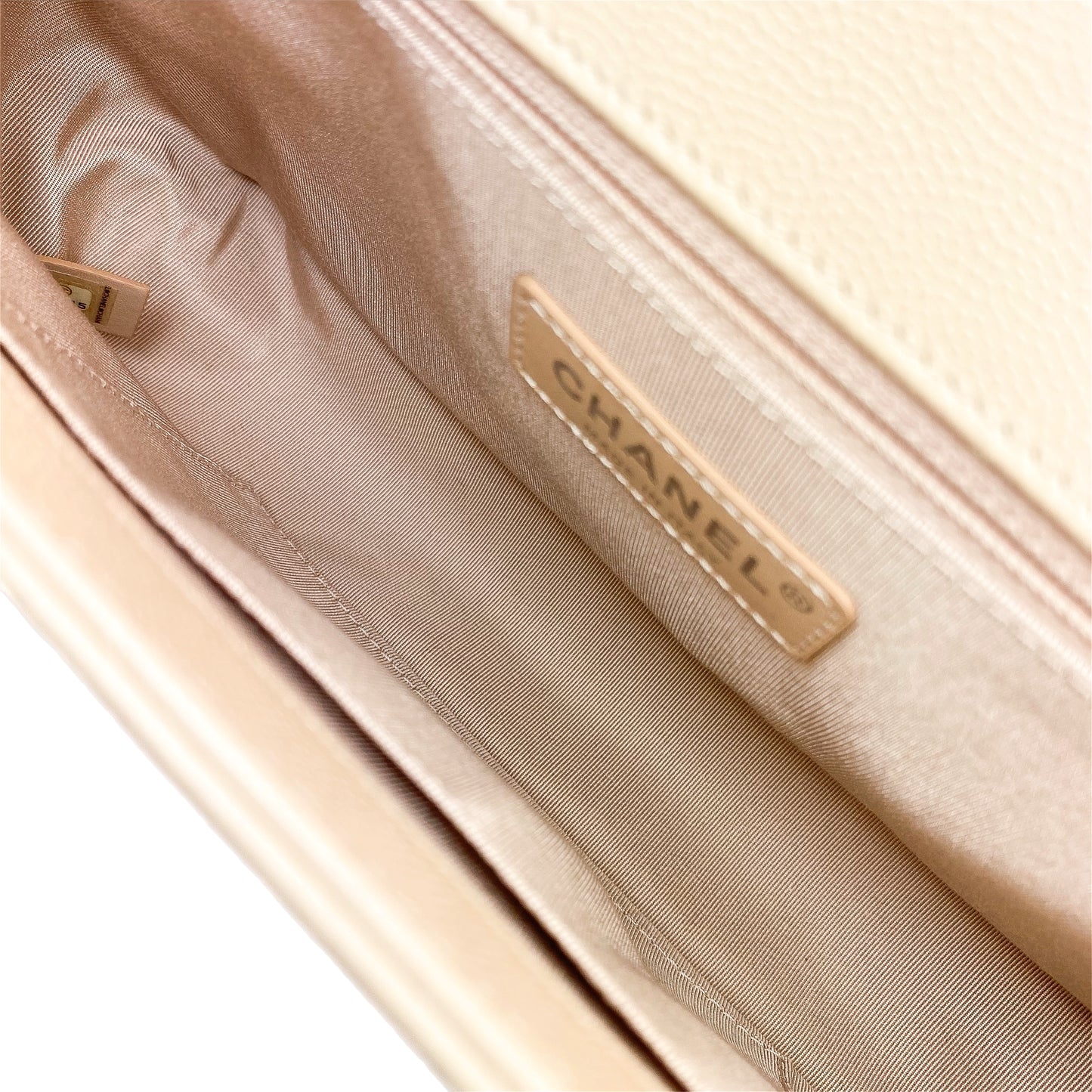 Chanel Beige Chevron Boy Bag