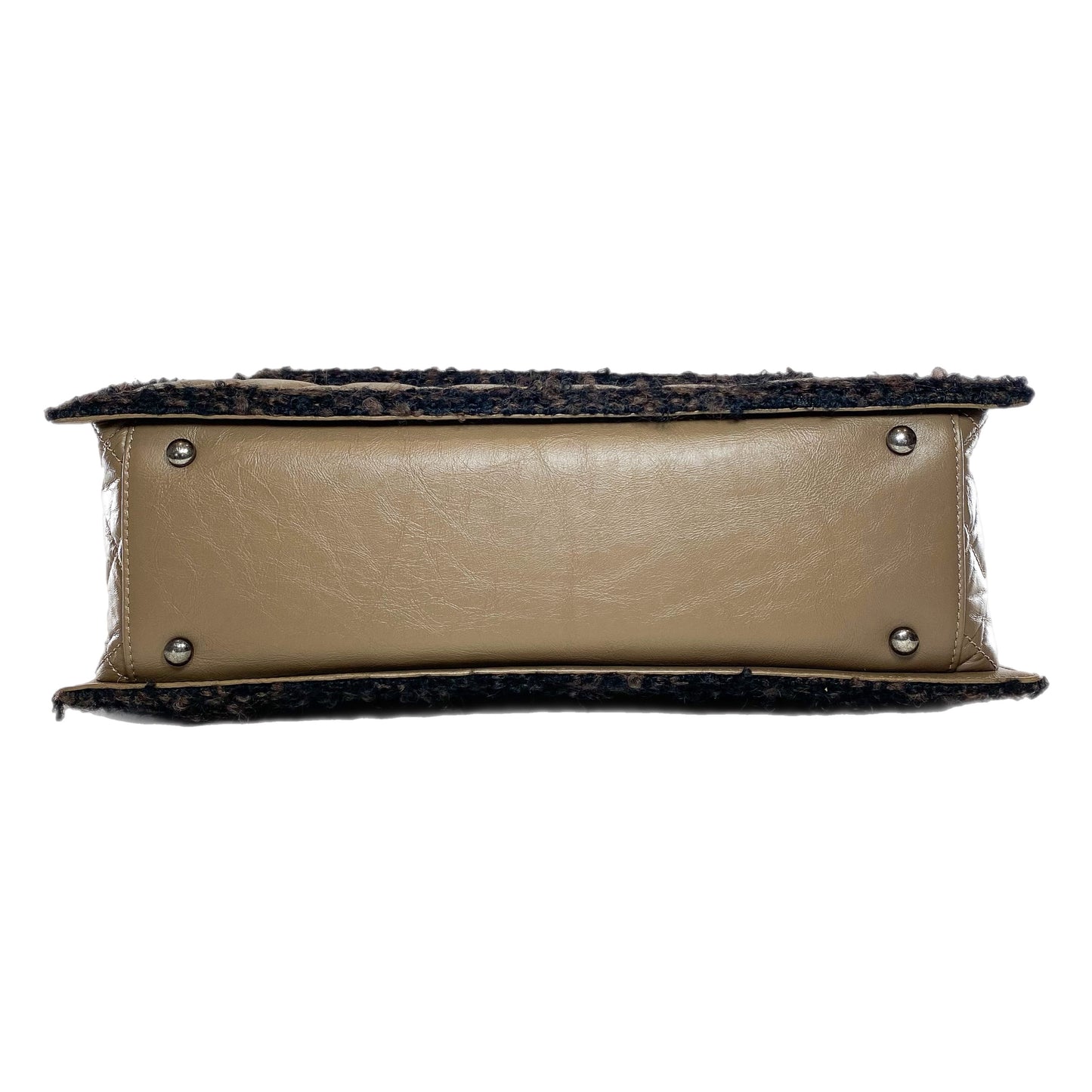 Chanel Brown Quilted Tweed Trim Secrets Tote Bag