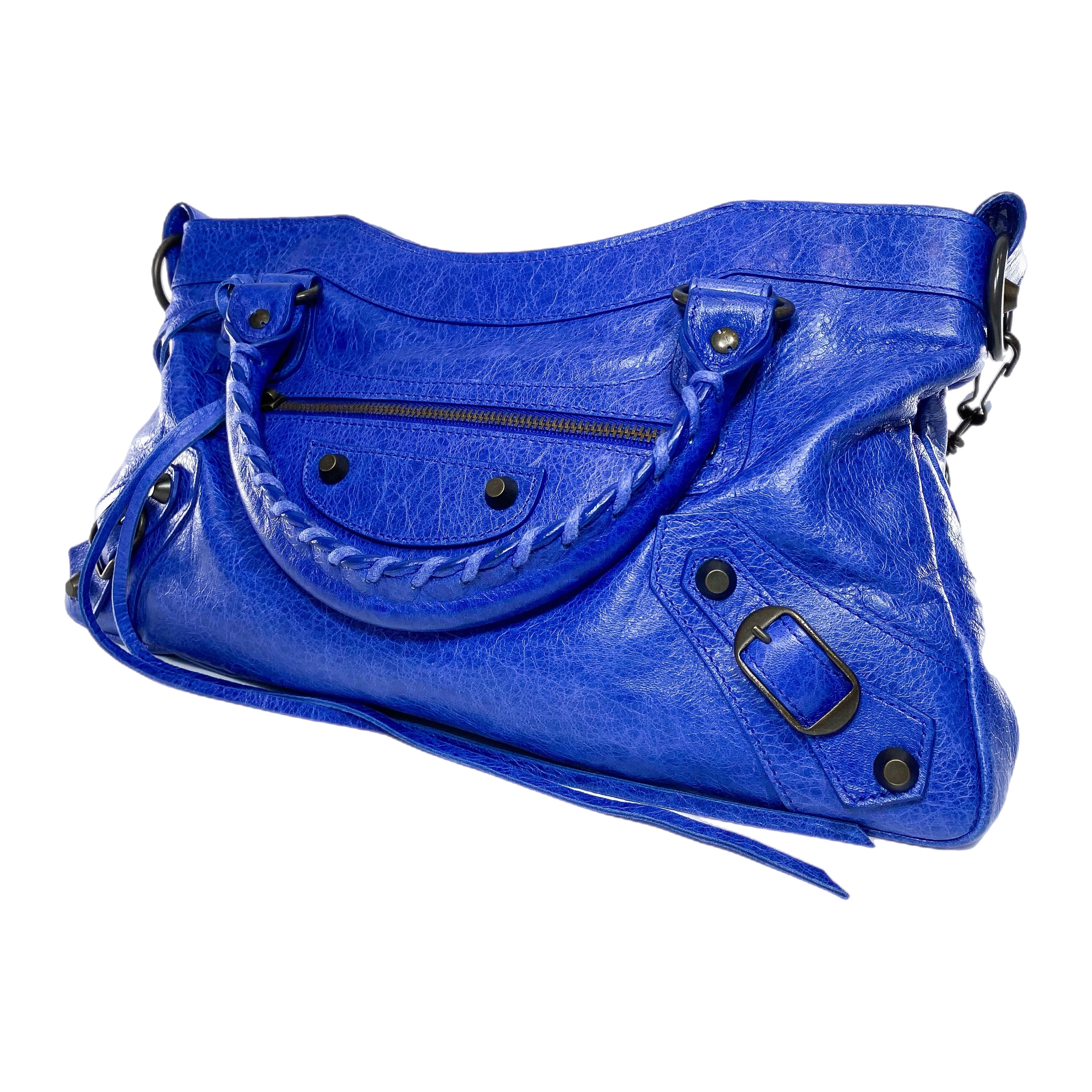 バッグ balenciaga city the first blue 2way Balenciaga Blue Motorcycle First Bag | Consign of the Times ™
