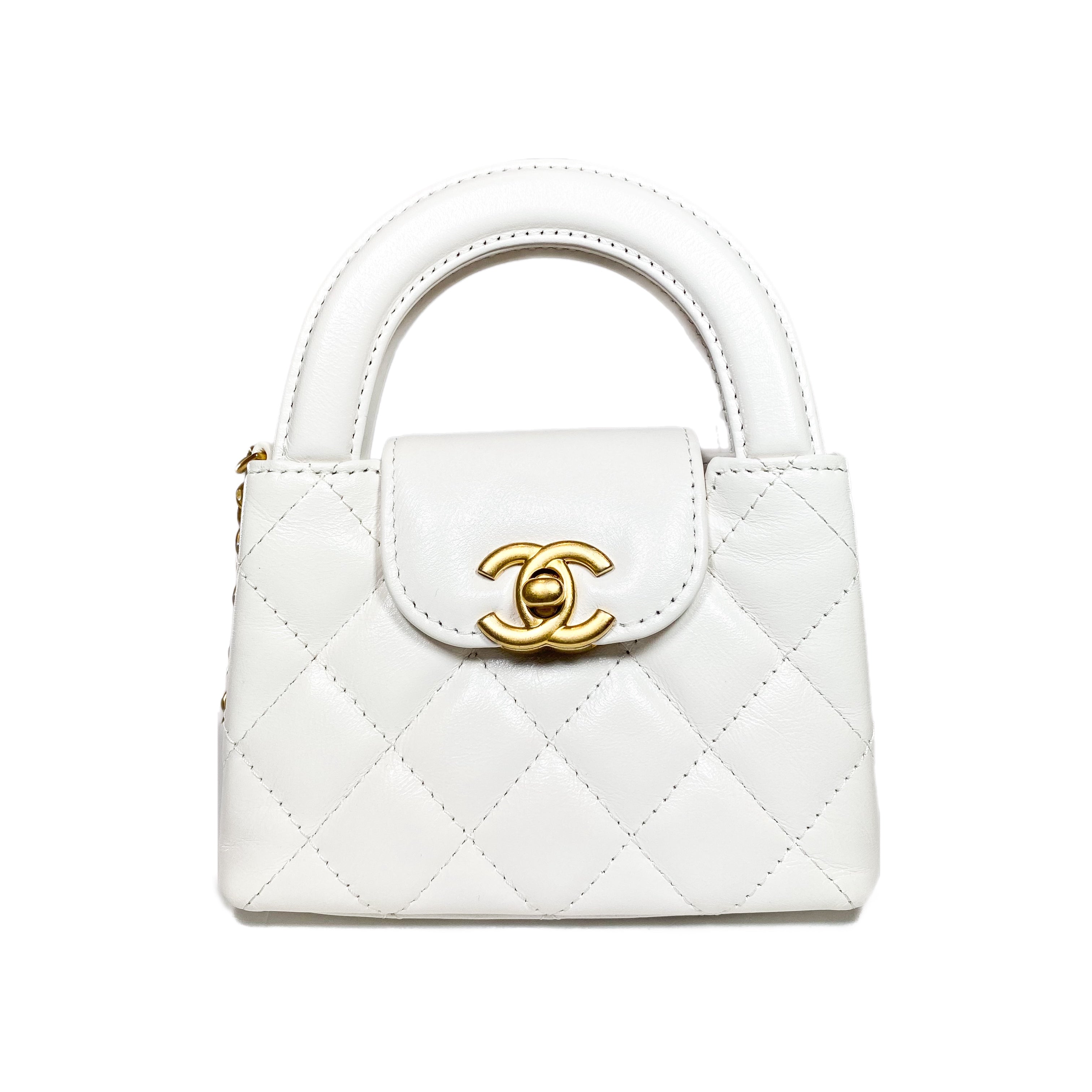 Chanel White Mini Nano Kelly Top Handle – Consign of the Times ™