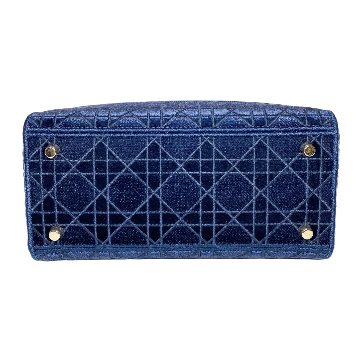 Dior Lady Dior Navy Red Velvet Medium D-Lite