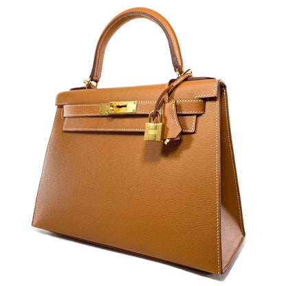Hermes Kelly Sellier 28 Gold Epsom Gold Hardware