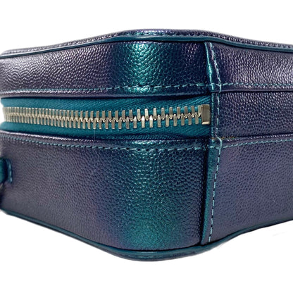 Chanel Iridescent Dark Turquoise Quilted Caviar Filigree Vanity Case