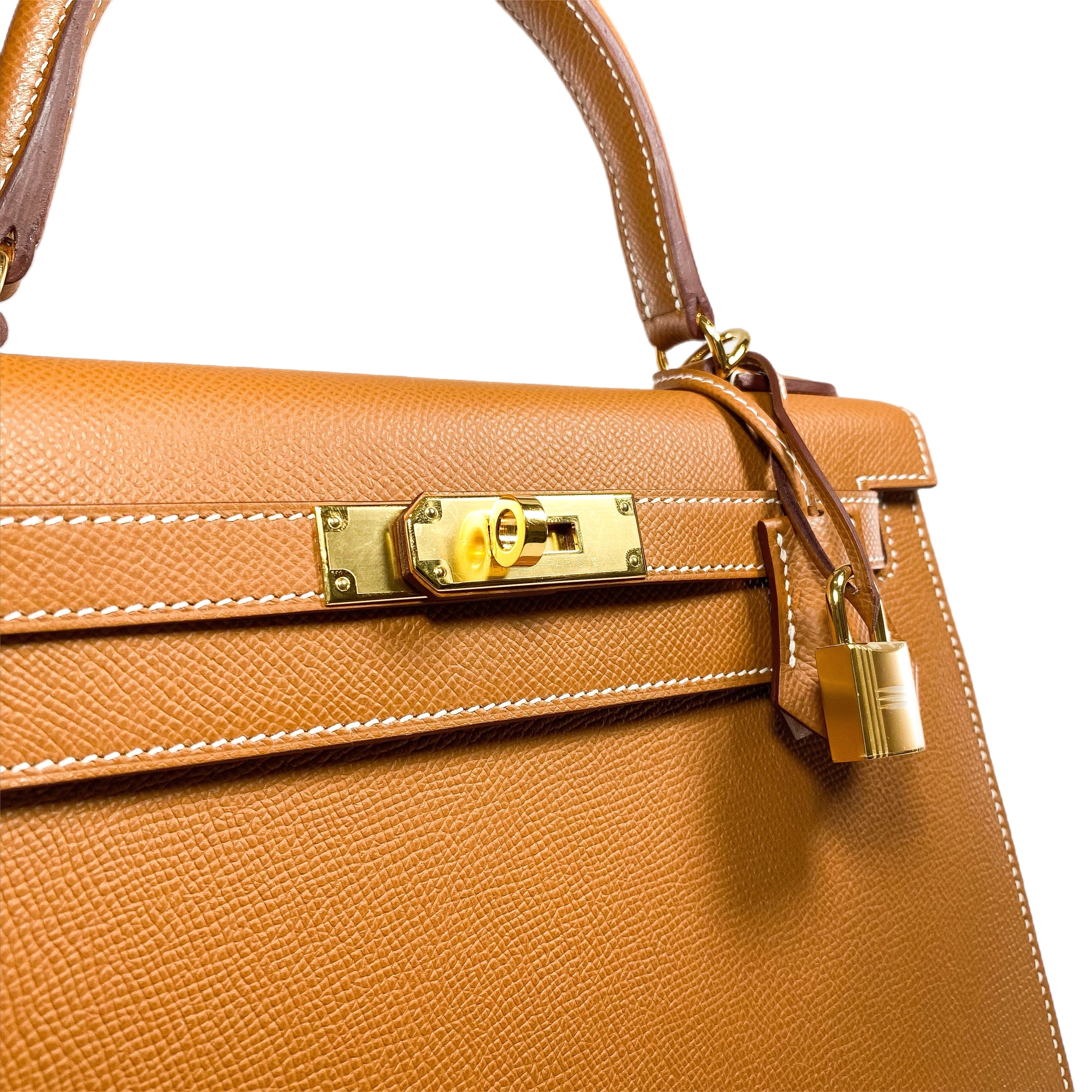 Hermes Kelly Sellier 28 Gold Epsom Gold Hardware