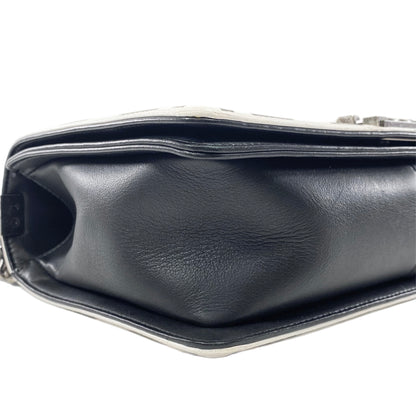 Chanel Black and White Quilted Calfskin New Medium Checkerboard Boy Flap Bag