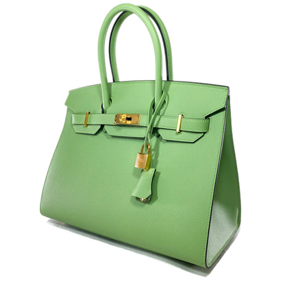 Hermes Birkin 30 Vert Criquet Sellier Epsom Gold Hardware