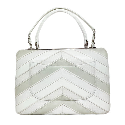 Chanel White Watersnake Chevron Quilted CC Trendy