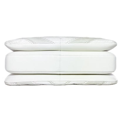 Chanel White Watersnake Chevron Quilted CC Trendy