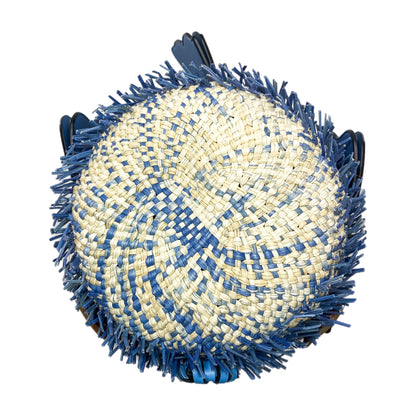 Loewe x Paula’s Ibiza Blue Small Raffia Blowfish Bucket Bag