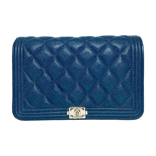 Chanel Navy Boy Wallet on Chain