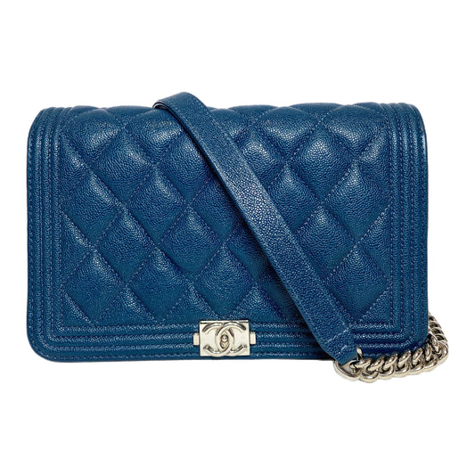 Chanel Navy Boy Wallet on Chain