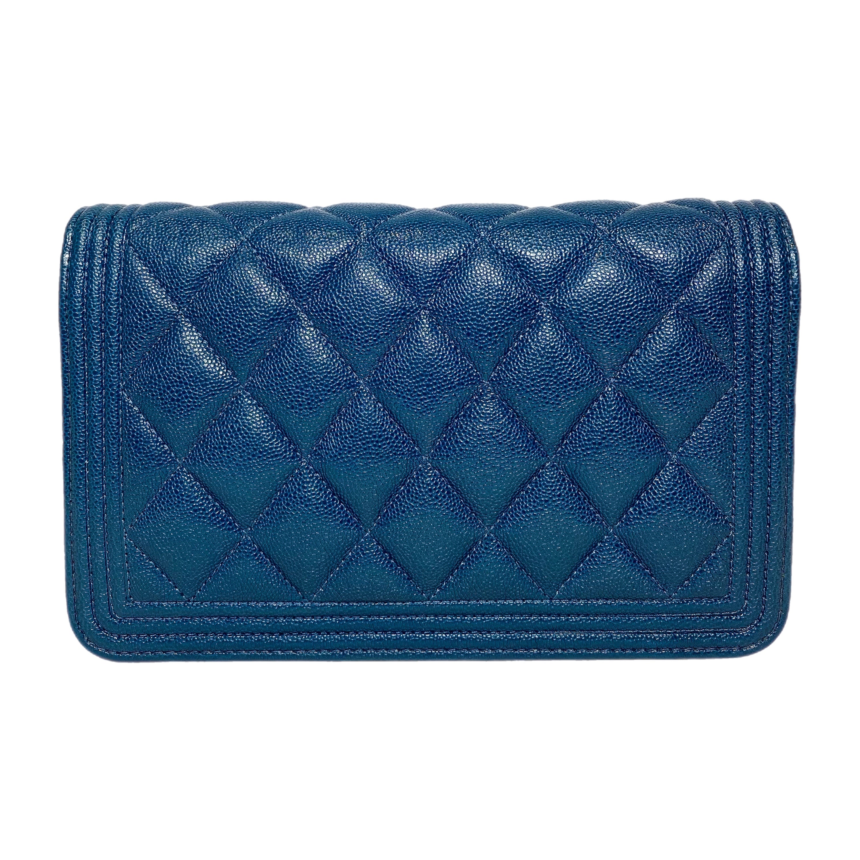 Chanel Navy Boy Wallet on Chain