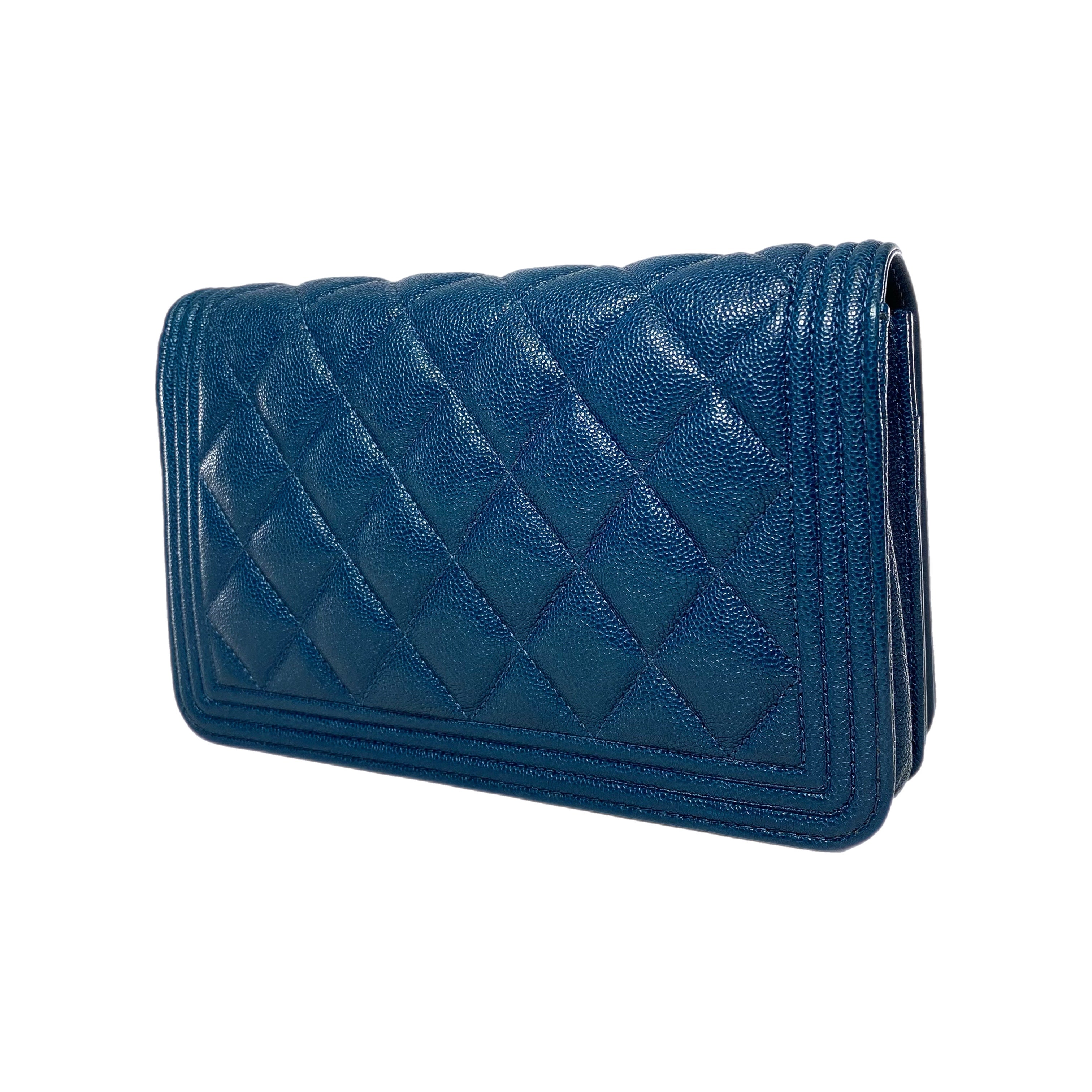 Chanel Navy Boy Wallet on Chain
