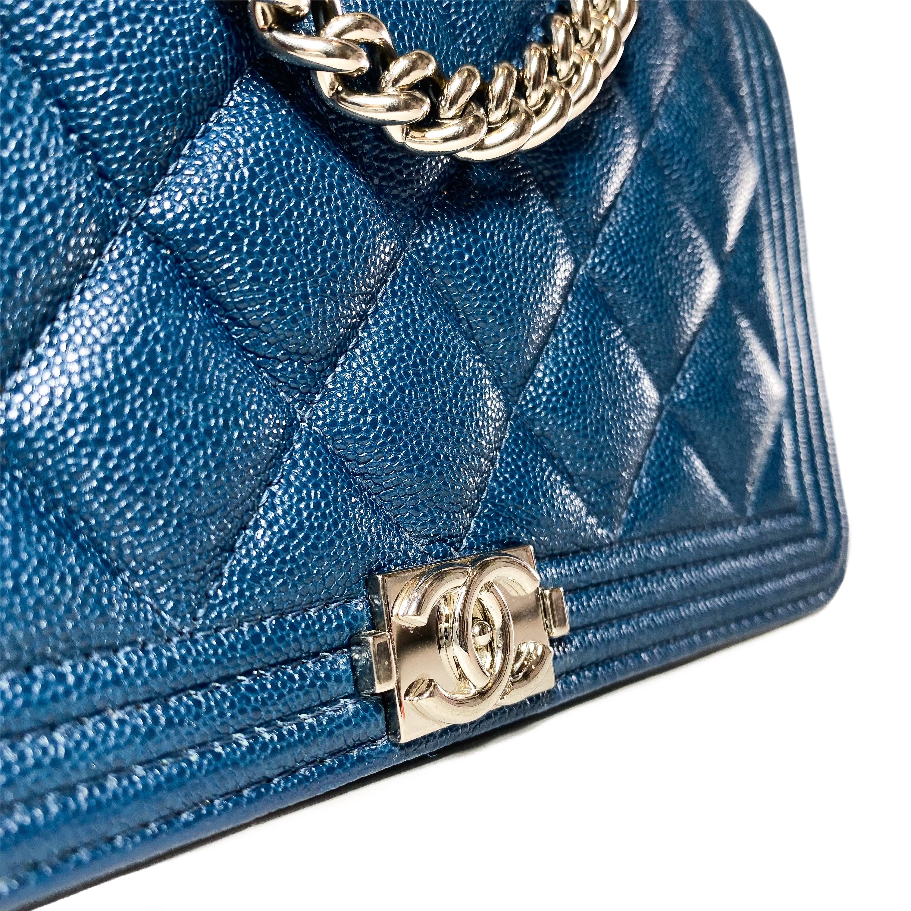 Chanel Navy Boy Wallet on Chain