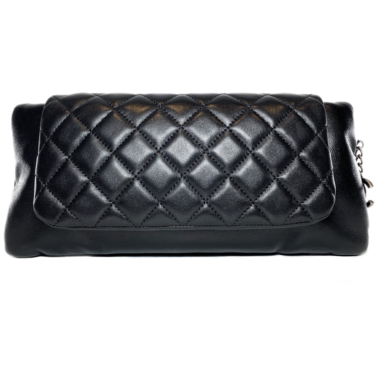 Chanel Black Tabatiere Foldover Clutch