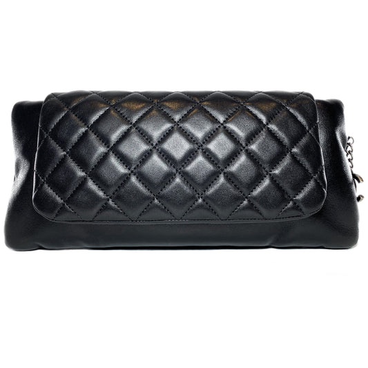 Chanel Black Tabatiere Foldover Clutch