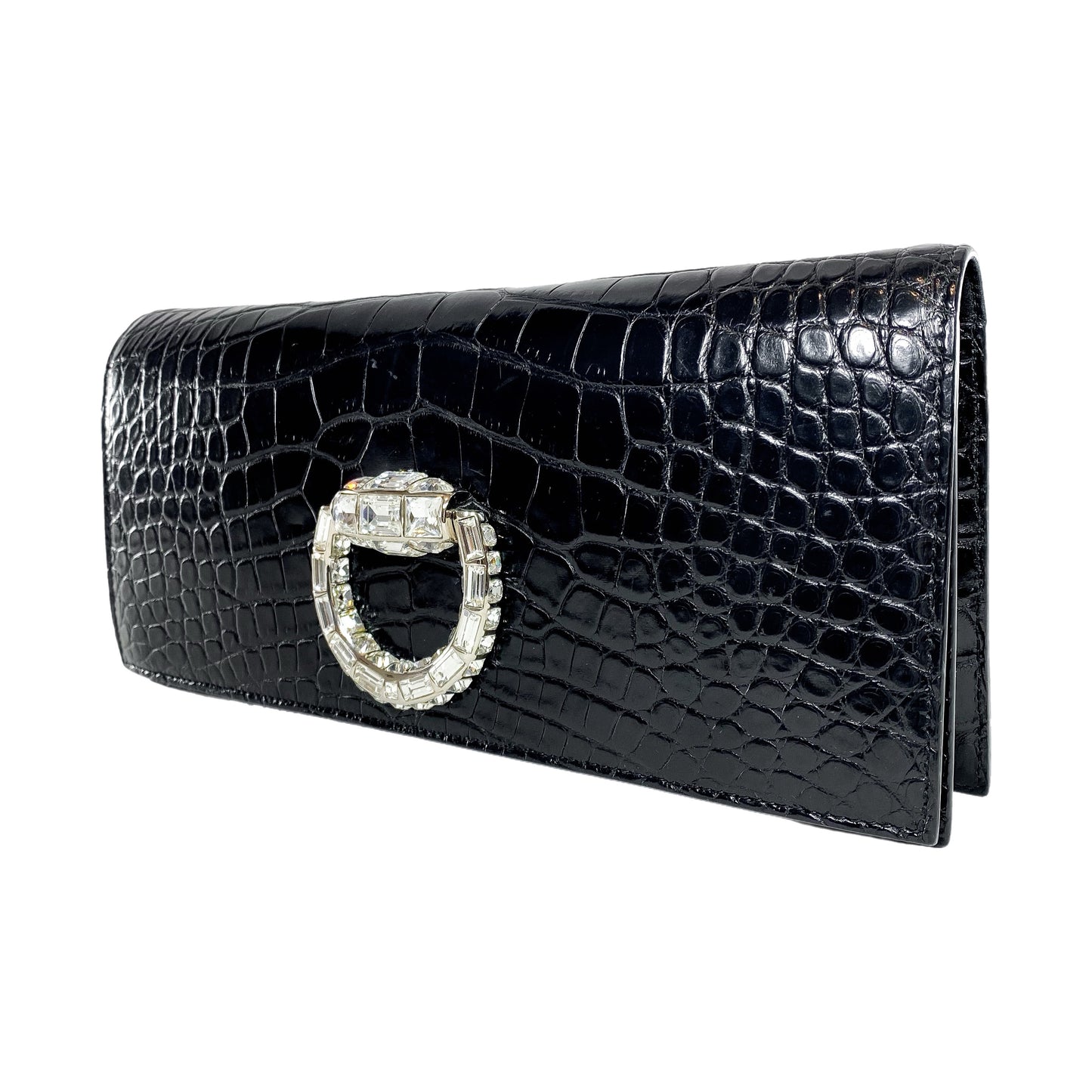 Gucci Black Crocodile Clutch