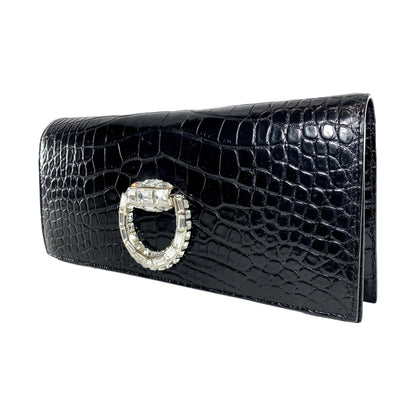 Gucci Black Crocodile Clutch