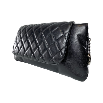 Chanel Black Tabatiere Foldover Clutch