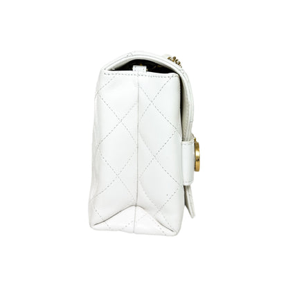 Chanel White Enchained Flap Bag