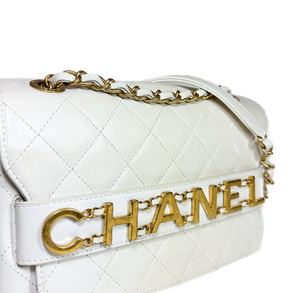 Chanel White Enchained Flap Bag