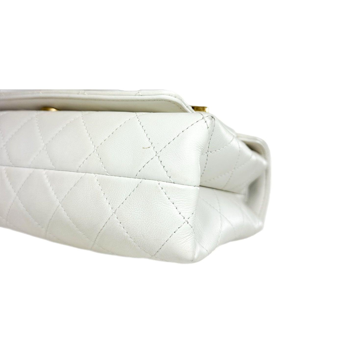 Chanel White Enchained Flap Bag