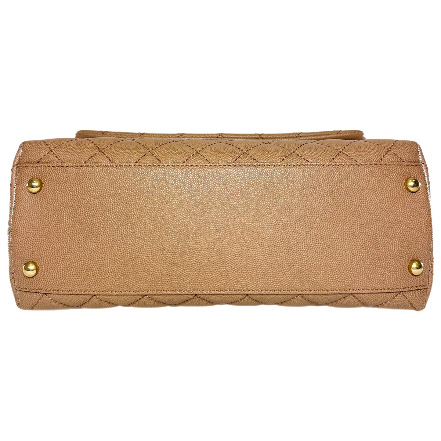 Chanel Beige Lizard Embossed Small Coco Handle Flap