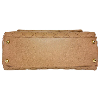 Chanel Beige Lizard Embossed Small Coco Handle Flap