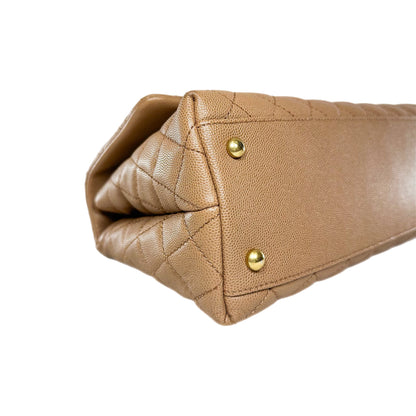 Chanel Beige Lizard Embossed Small Coco Handle Flap