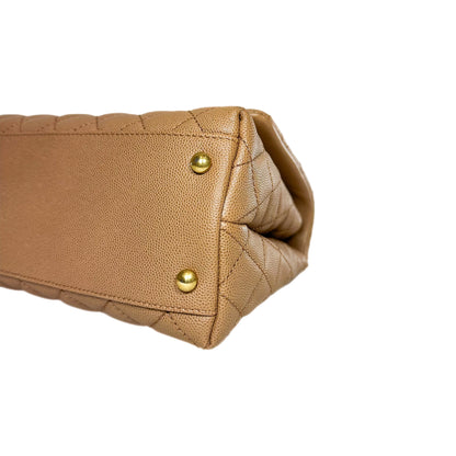 Chanel Beige Lizard Embossed Small Coco Handle Flap