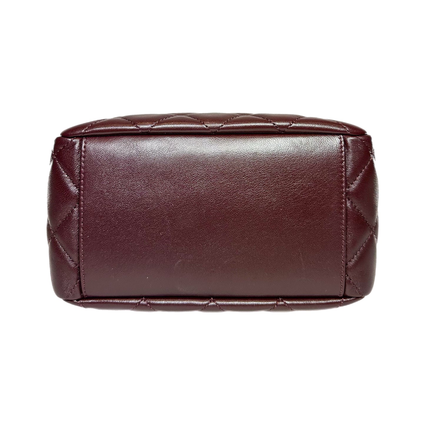 Chanel Burgundy Mini Wenge Wood Bowling Bag