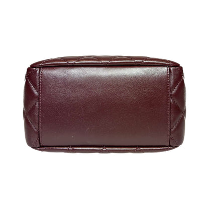 Chanel Burgundy Mini Wenge Wood Bowling Bag