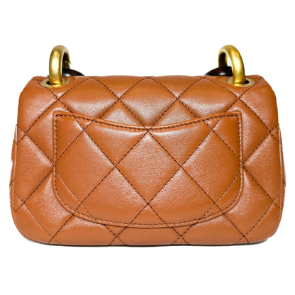 Chanel Caramel Brown Paris-Dakar Wenge Wood Mini Rectangular Flap Bag
