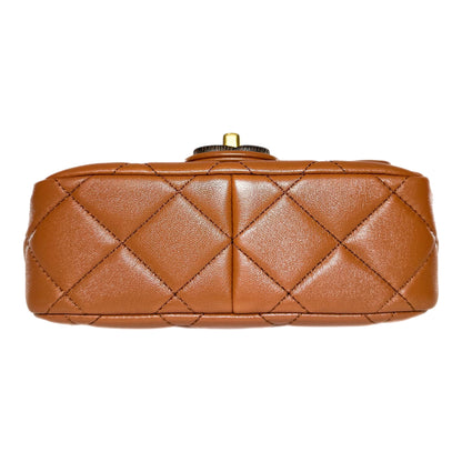 Chanel Caramel Brown Paris-Dakar Wenge Wood Mini Rectangular Flap Bag