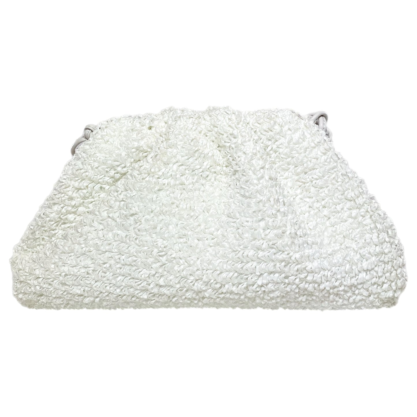 Bottega Veneta White The Pouch Curly Raffia