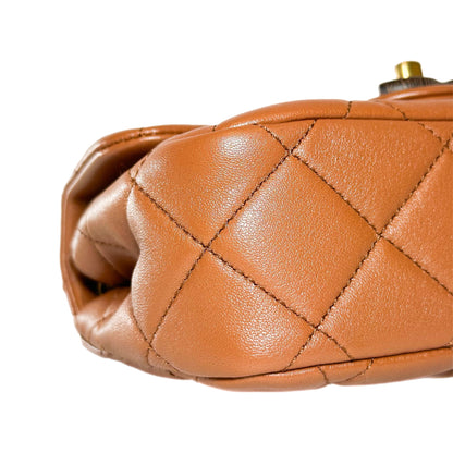 Chanel Caramel Brown Paris-Dakar Wenge Wood Mini Rectangular Flap Bag