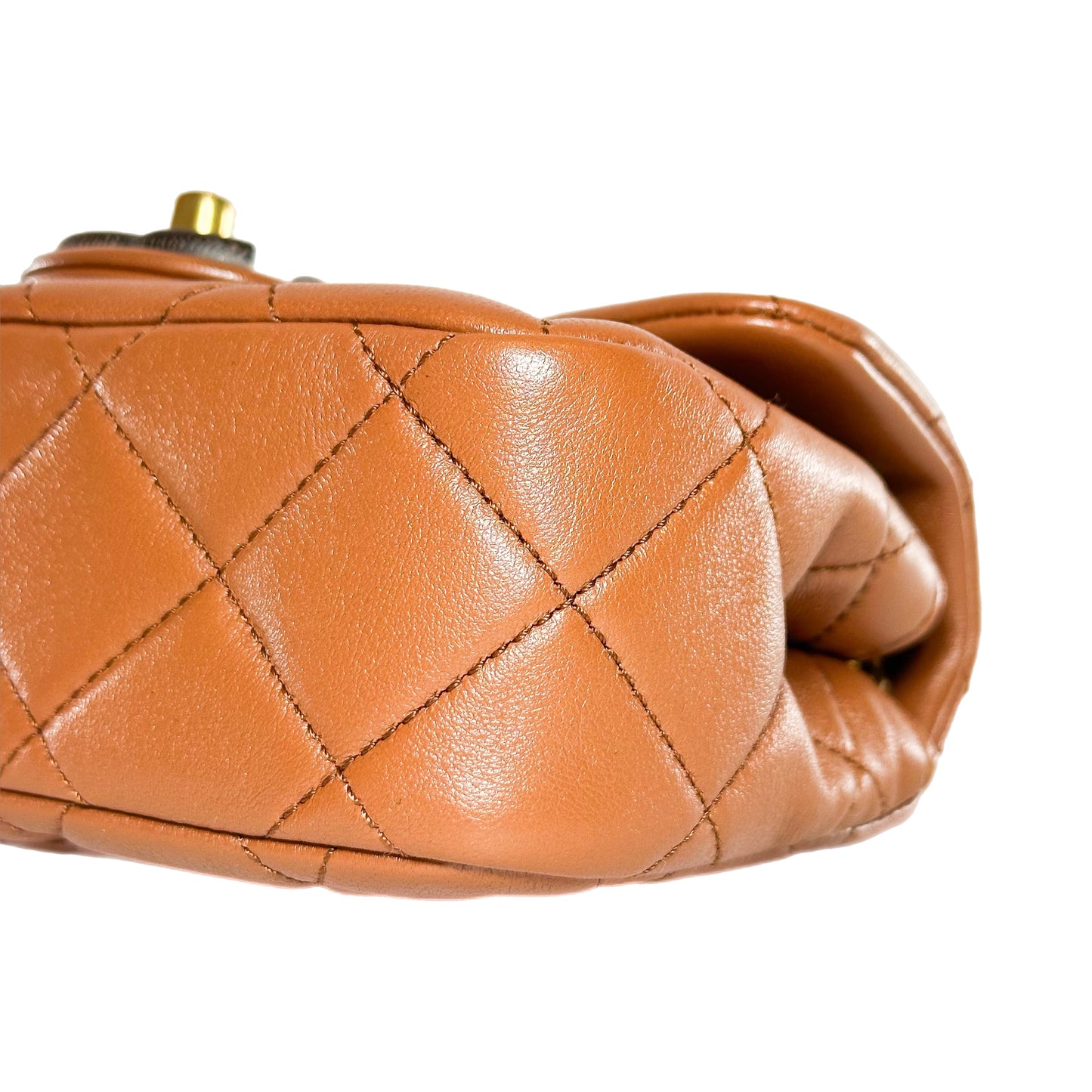 Chanel Caramel Brown Paris-Dakar Wenge Wood Mini Rectangular Flap Bag