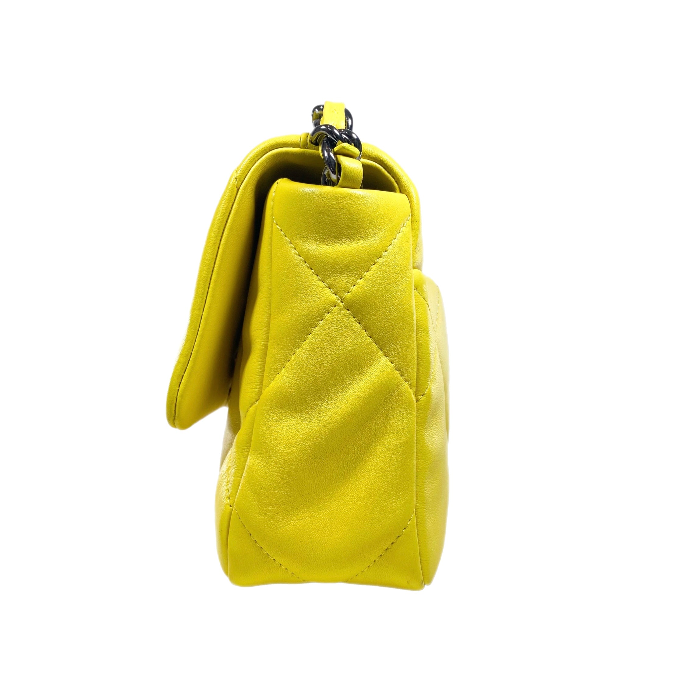 Chanel Yellow Lambskin Medium 19