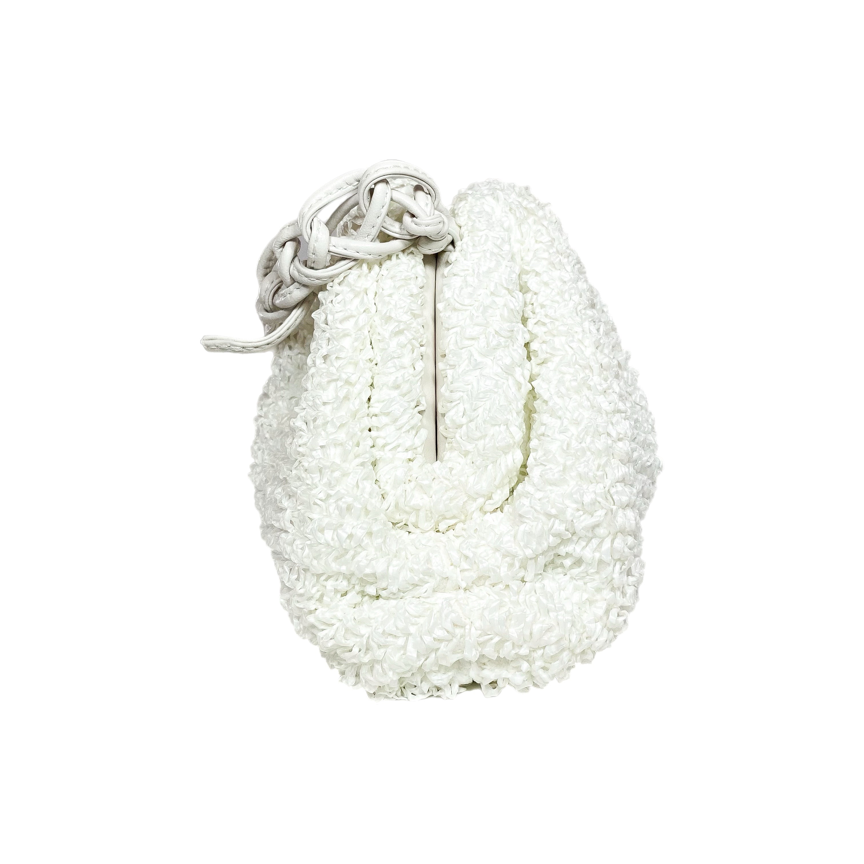 Bottega Veneta White The Pouch Curly Raffia | Consign of the